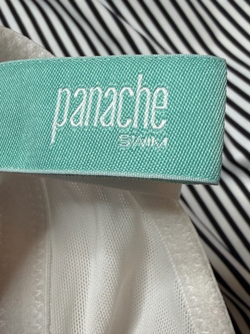 Panache Anya Black and White Stripe Bra-Sized Bandeau Tankini Top Size 36DD - Picture 12 of 13